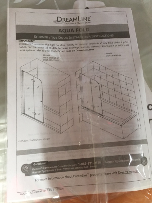 Photo 4 of Aqua Fold 33.5 in. x 72 in. Semi-Frameless Hinged Shower Door in Chrome
