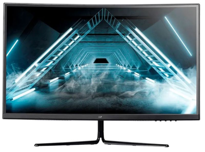 Photo 1 of Monoprice 27in Zero-G Curved Gaming Monitor - 1500R, 2560x1440p, QHD, 144Hz, DisplayHDR 400, AMD FreeSync, VA Panel DAMAGED DOES NOT WORK. PARTS ONLY. NO CABLES ONLY MONITOR AND STAND.
