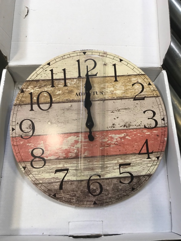 Photo 1 of aowutus vintage wooden clock 10in