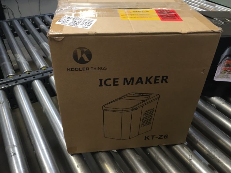 Photo 2 of Countertop Ice Maker Machine Portable, Self Cleaning Function, Mini Ice Makers, Make 26 lbs ice in 24 hrs, Ice Cubes Ready in 6-8 Mins with Ice Scoop and Basket for Home/Office/Bar
