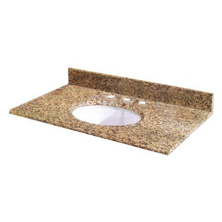 Photo 2 of Pegasus 25 in. x 22 in. Granite Vanity Top in Montesol with White Bowl and 4 in.
