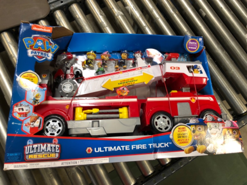 Photo 2 of Paw Patrol Ultimate Rescue Fire Truck Extendable 2 Ft Ladder with 6 Pups!