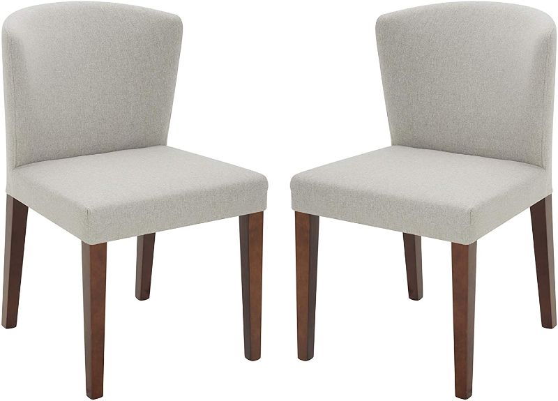 Photo 1 of Amazon Brand – Rivet Eli Modern Curved-Back Dining Chair, Set of 2, 19.3"W, Silver
