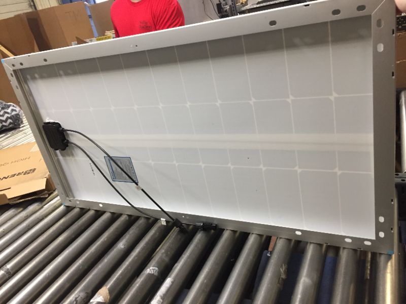 Photo 3 of Renogy 12 Volt Solar Panel 100 Watt High-Efficiency Monocrystalline Module PV Charger for RV Battery Boat Caravan and Other Off-Grid Applications, Single, RNG-100D-SS
