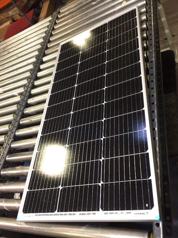 Photo 4 of Renogy 12 Volt Solar Panel 100 Watt High-Efficiency Monocrystalline Module PV Charger for RV Battery Boat Caravan and Other Off-Grid Applications, Single, RNG-100D-SS
