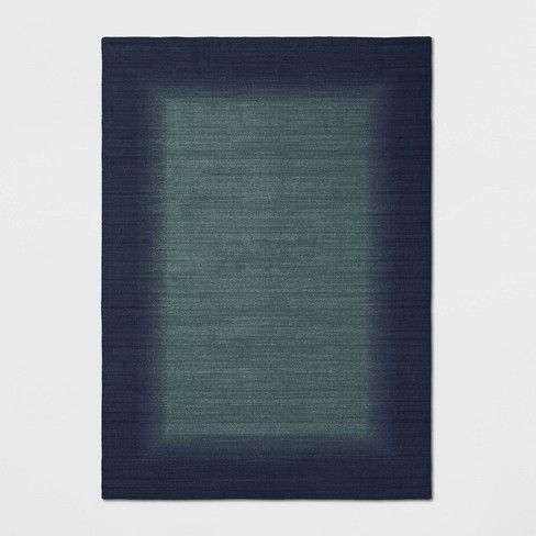 Photo 1 of 5'x7' Good Fashion Border Rug Blue - Room Essentials