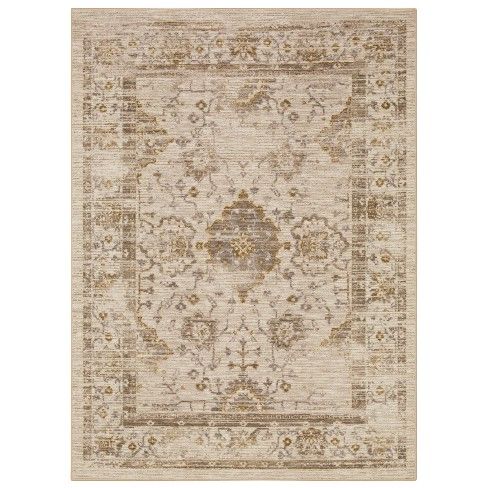 Photo 1 of 2'6"x3'10" Vintage Tufted Distressed Accent Rug Tan - Threshold™ : Target