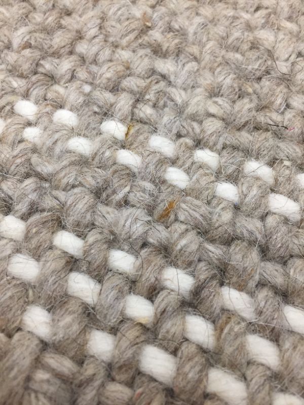 Photo 2 of 5'x7' Cottonwood Plaid Wool/Cotton Area Rug Neutral 
