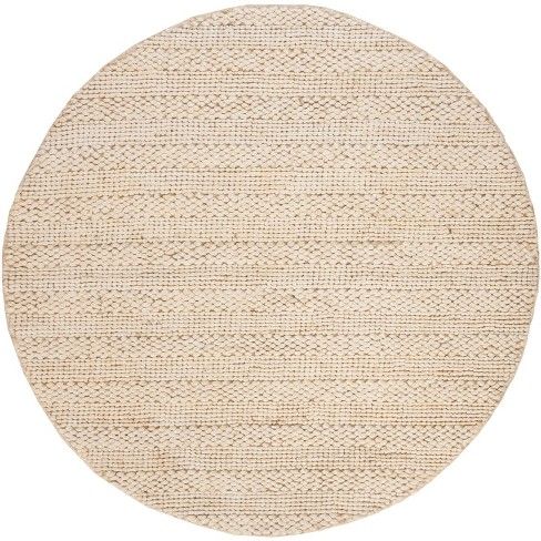 Photo 1 of 5' Round Round Hand Made Woven Shapes Jute Area Rug Off-White - Safavieh