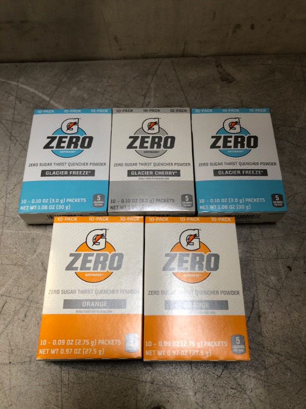 Photo 2 of Gatorade G Zero Powder, Glacier Cherry Variety Pack, 0.10oz Individual Packets (50 Pack) EXP 6/25/2021