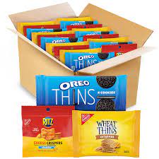 Photo 1 of OREO Thins Chocolate Sandwich Cookies, RITZ Cheese Crispers Cheddar Chips & Wheat Thins Crackers Variety Pack, 48 Snack Packs
BB 04 19 2022