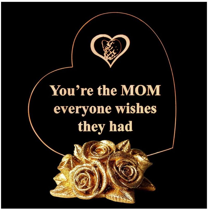 Photo 1 of Giftgarden Sentimental Gift for Mom Mother's Day, 7 Color LED Cake Topper Heart Stuff with Shiny Gold Roses, Cute Moms Present from Daughter Son, Birthday, Christmas, Valentines Day
