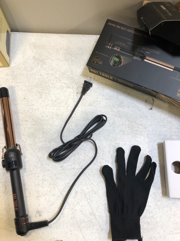 Photo 1 of HOT TOOLS Pro Artist Rose Gold Digital Curling Iron/Wand | Long Lasting Defined Curls, (1-1/2 in)
