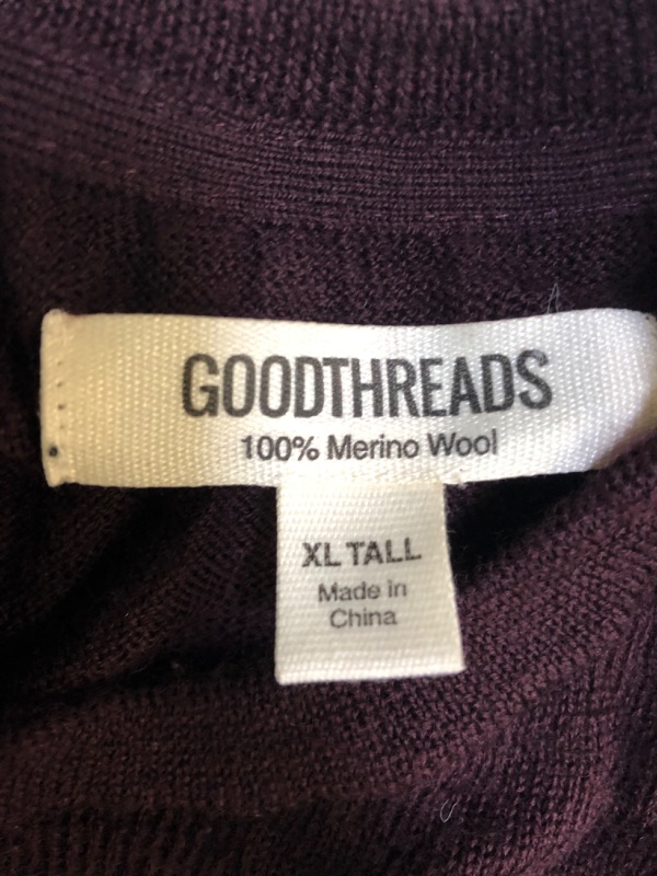 Photo 3 of Goodthreads Men's Lightweight Merino Wool Sweater-----(XL TALL)-----(SMALL HOLE)