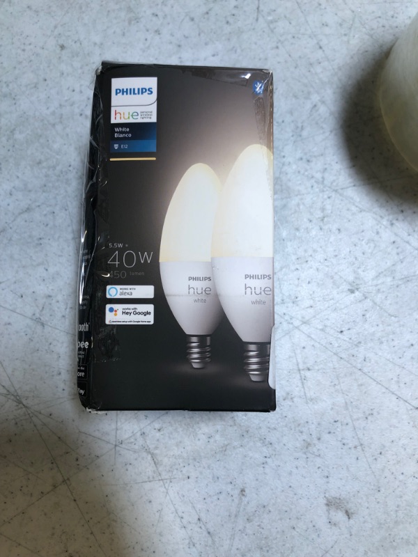 Photo 4 of  Philips Hue White E12 Bluetooth Smart LED Decorative Candle Bulb (2-Pack) -
