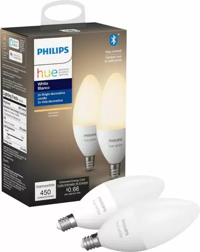 Photo 1 of  Philips Hue White E12 Bluetooth Smart LED Decorative Candle Bulb (2-Pack) -
