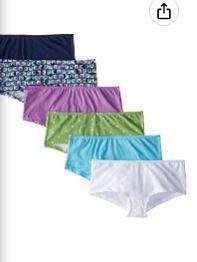 Photo 1 of Fruit of the Loom Women's 6 Pack Cotton Boyshort Panties (5/S)
