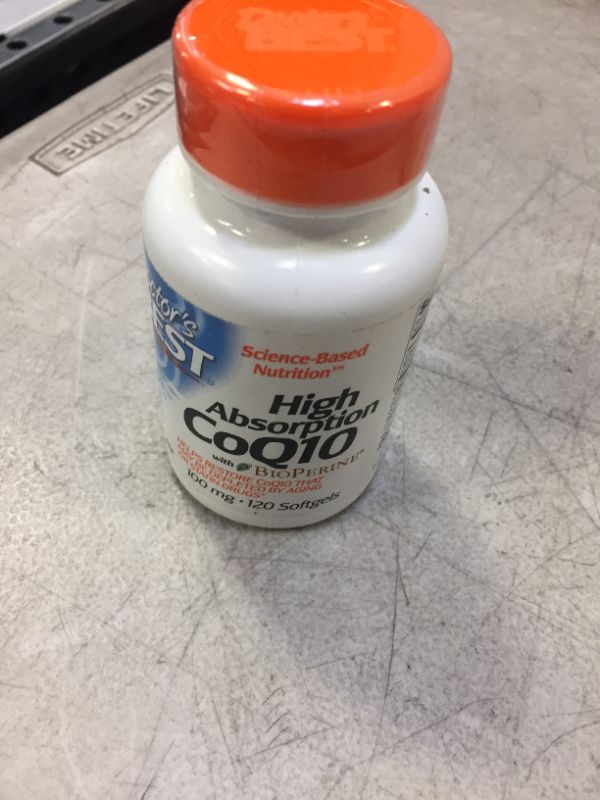 Photo 2 of  Doctor's Best High Absorption CoQ10 + BioPerine Softgels,100 Mg, 120 Ct exp - april 2022