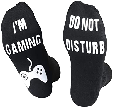 Photo 1 of Do Not Disturb Gaming Socks, Gamer Socks Funny Gifts for Teenage Boys Mens Womens Father Dad Husband Sons Kids Game Lovers 2 pack OSFM 