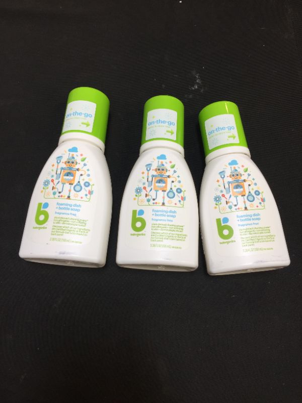 Photo 2 of Babyganics Foaming Dish and Bottle Soap, Fragrance Free, On-The-Go 100ml 3 pack 