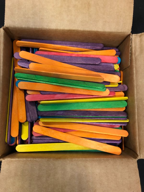 Photo 3 of 4.5" Colored Wooden Craft Sticks - Pack of 500ct
