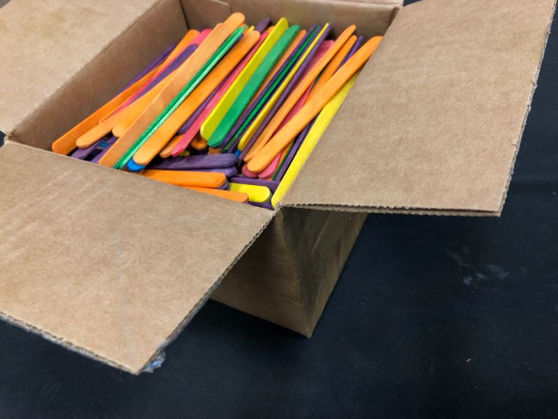 Photo 2 of 4.5" Colored Wooden Craft Sticks - Pack of 500ct
