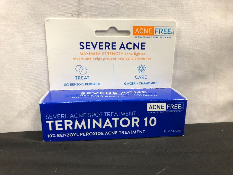 Photo 3 of AcneFree Severe Acne Spot Treatment Terminator 10 with 10% Benzoyl Peroxide - 1 fl oz
EXP--07-2022