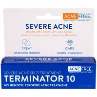 Photo 1 of AcneFree Severe Acne Spot Treatment Terminator 10 with 10% Benzoyl Peroxide - 1 fl oz
EXP--07-2022