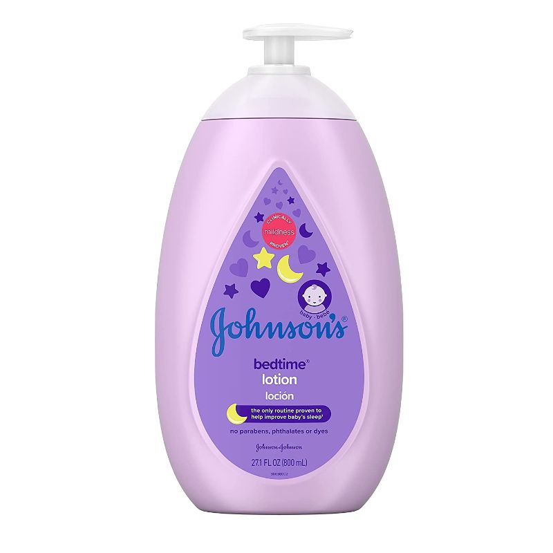 Photo 1 of Johnson's Moisturizing Bedtime Baby Body Lotion with Coconut Oil & Relaxing NaturalCalm Aromas to Help Relax Baby, Hypoallergenic, Paraben- & Phthalate-Free Baby Skin Care, 27.1 fl. Oz
