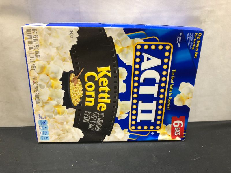 Photo 1 of ACT II Kettle Corn Popcorn, 16.5 OZ
EXP--JAN--22-2022