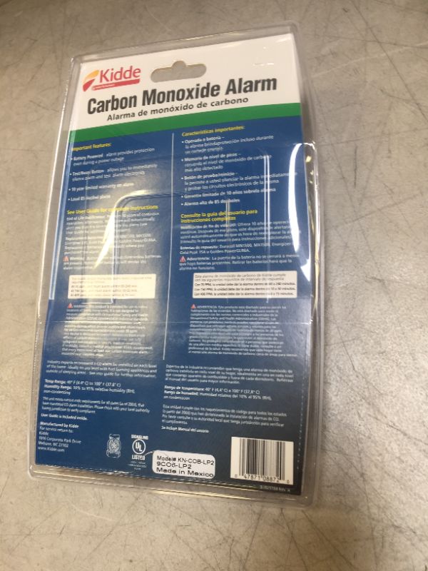 Photo 3 of  Kidde AA Battery Operated Basic Carbon Monoxide Alarm - factory sealed 