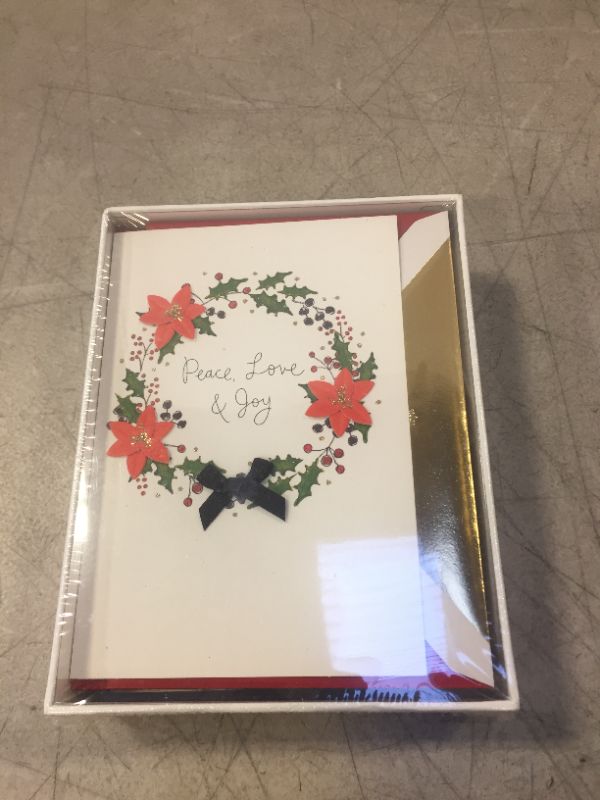 Photo 2 of  Hallmark Signature Boxed Christmas Cards, Peace Love Joy Wreath (12 Cards) 