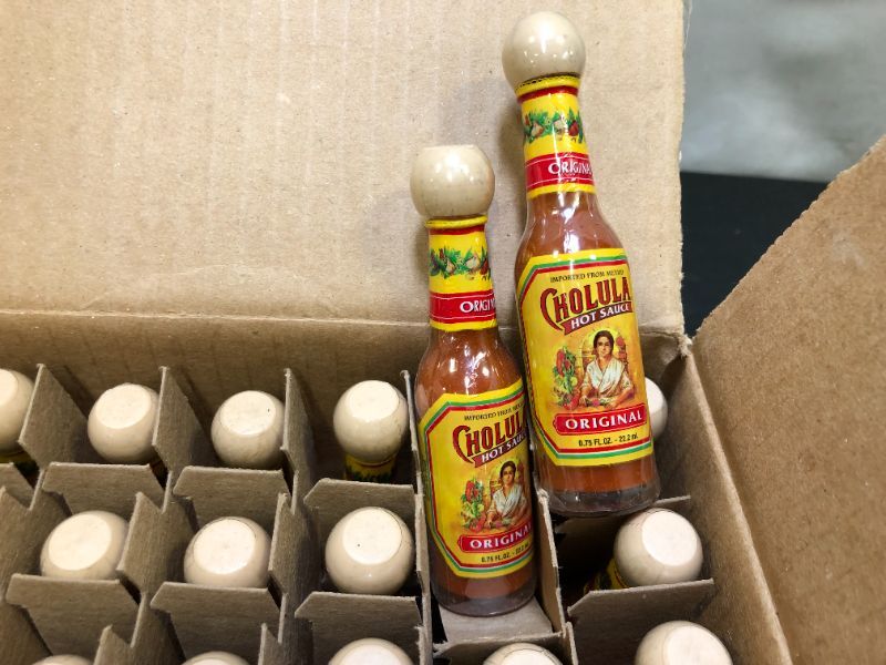 Photo 3 of (Price/Case)Cholula Original Hot Sauce 48-.75 Fluid Ounce (Mini Bottle) EXP---JUN 2022
