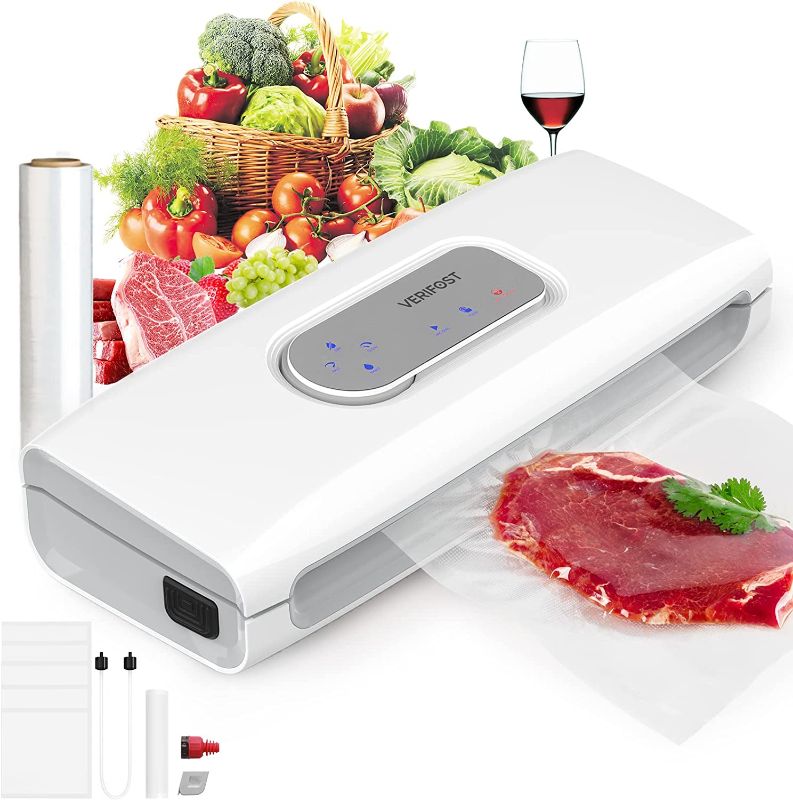 Photo 1 of Pro 6 In 1 Food Vacuum Sealer Machine in White-Versatile Food Sealer with Bags and Rolls-Wet Food Mode,85Kpa Great Suction,Consecutive Sealing,Sous Vide Applied
