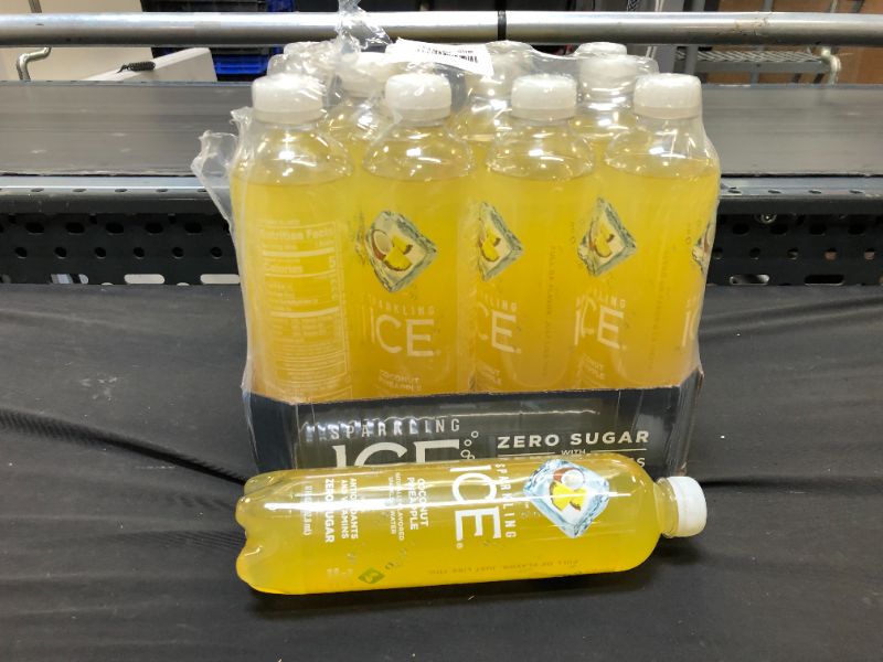Photo 1 of 2 packs Sparkling Ice Sparkling Water, Zero Sugar, Coconut Pineapple - 12 pack, 17 oz bottles Exp--06-05-2021