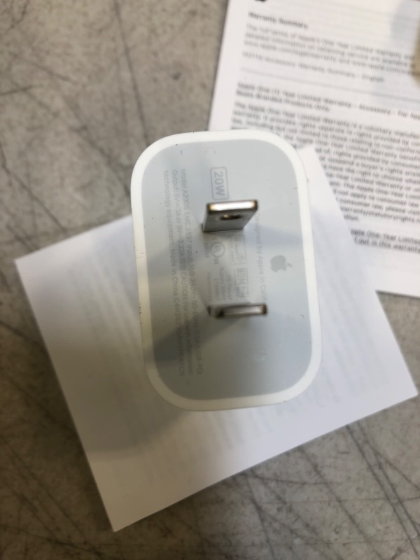 Photo 1 of Apple 20W USB-C Power Adapter
