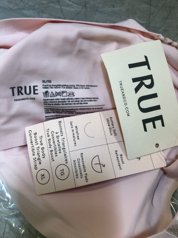 Photo 3 of --SIZE XL--True & Co Women's True Body Boost Triangle Convertible Strap Bra (Color: PEONY)