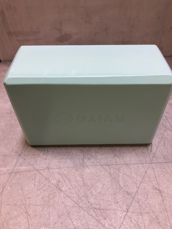 Photo 2 of Gaiam Yoga Block - Supportive Latex-Free EVA Foam Soft Non-Slip Surface for Yoga, Pilates, Meditation (Cool Mint)