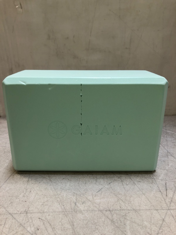 Photo 3 of Gaiam Yoga Block - Supportive Latex-Free EVA Foam Soft Non-Slip Surface for Yoga, Pilates, Meditation (Cool Mint)