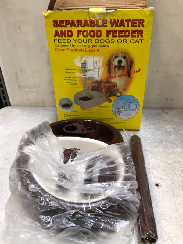 Photo 3 of -BROWN- Clean Practical & Elegant Separable Water And Food Feeder, For Cats And Dogs