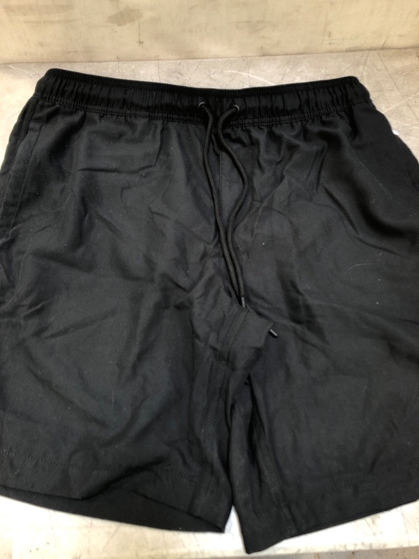 Photo 2 of -SIZE LARGE- Amazon Essentials Men's 9" Quick-Dry Swim Trunk (black)