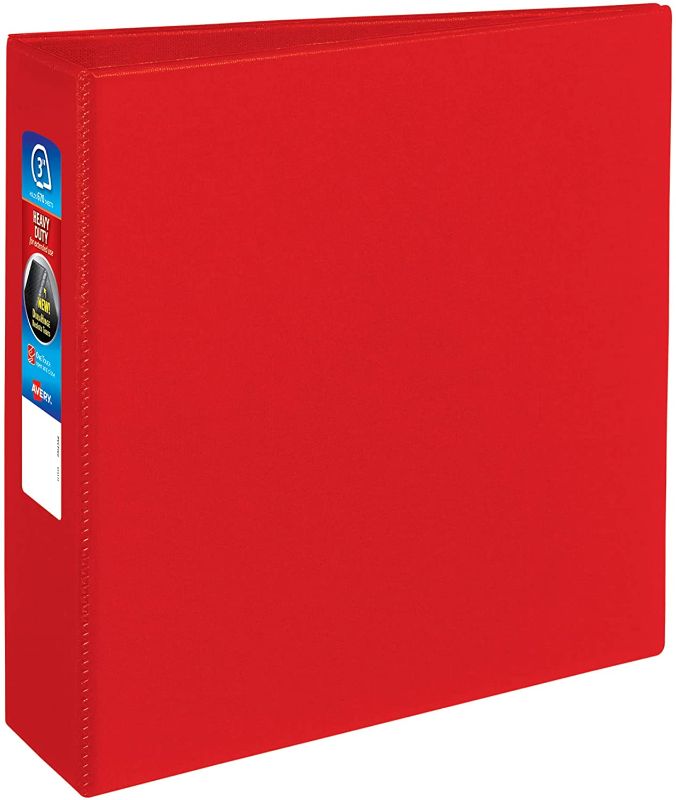 Photo 1 of Avery Heavy-Duty Binder with 3-Inch One Touch EZD Ring, Red (79583)