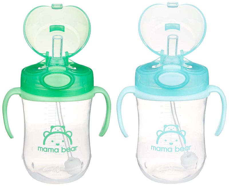 Photo 1 of Amazon Brand - Mama Bear Weighted Straw Sippy Cup (Pack of 2)