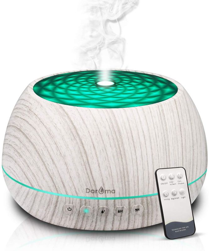 Photo 1 of 1000ml Essential Oil Diffuser,Daroma Aromatherapy Diffuser With Bluetooth Speaker,Remote Control Aromatherapy Ultrasonic Cool Mist Humidifier, 7 Color Unique Mood Lights & Waterless Auto-Off,WhiteWood