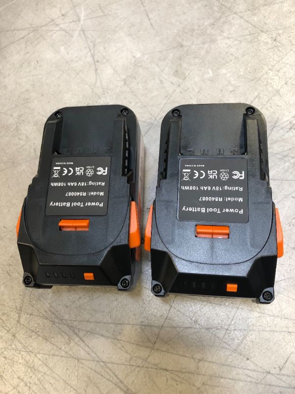 Photo 3 of 2Pack 18-Volt 6.0Ah Lithium Ion Replacement Battery Compatible with for RIDGID R840087 R840083 R840086 R840084 AC840086 AC840085 RIDGID 18V Drill Battery