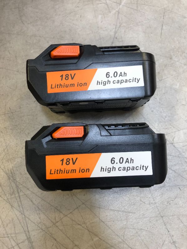 Photo 4 of 2Pack 18-Volt 6.0Ah Lithium Ion Replacement Battery Compatible with for RIDGID R840087 R840083 R840086 R840084 AC840086 AC840085 RIDGID 18V Drill Battery