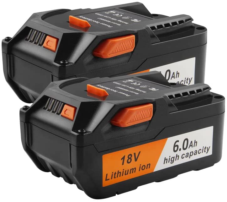 Photo 1 of 2Pack 18-Volt 6.0Ah Lithium Ion Replacement Battery Compatible with for RIDGID R840087 R840083 R840086 R840084 AC840086 AC840085 RIDGID 18V Drill Battery