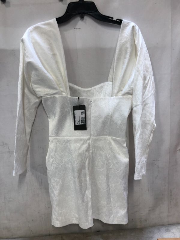 Photo 2 of Lipinskaya Brand Mini Dress Long Sleeve – Off The Shoulder Dress with Deep Neckline WHITE FLORAL PRINT SIZE MEDIUM