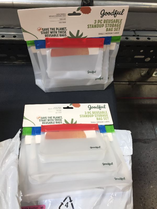 Photo 1 of Reusable Standup Food Storage Bags (6 pack, Assorted Sizes)
