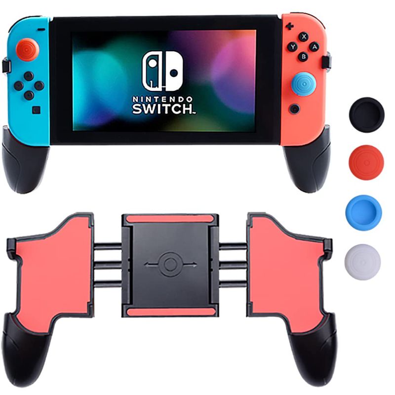 Photo 1 of New Scale Switch Grip Compatible with Nintendo Switch,Handheld Grips Case Fits Nintendo Switch Joy Con with 2 Game Card Storage Slots and Heat Dissipation Function 4 FREE Thumbsticks
